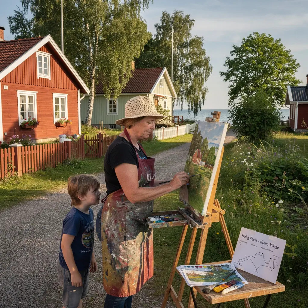 Paberkaart, millel on märgitud peatuspunktid ja kaunid vaated, mida avastada.